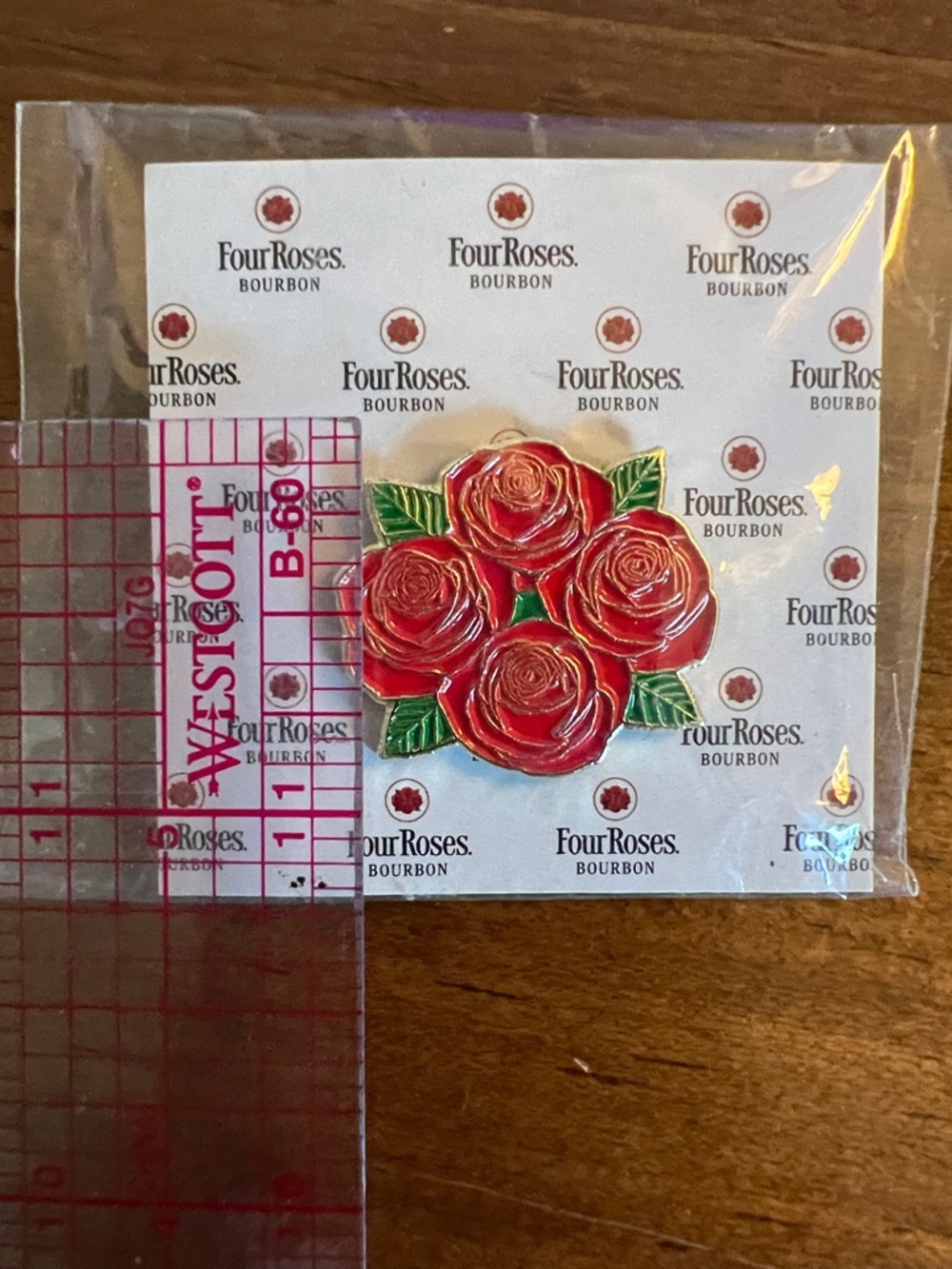 Four Roses Red Rose Enamel Pin - Picture 3 of 3